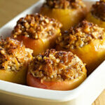 LOW SUGAR BAKED APPLES WITH COCONUT PECAN STUFFING
