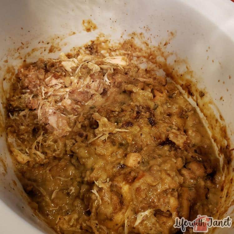 Dump 4 ingredients into a slow cooker