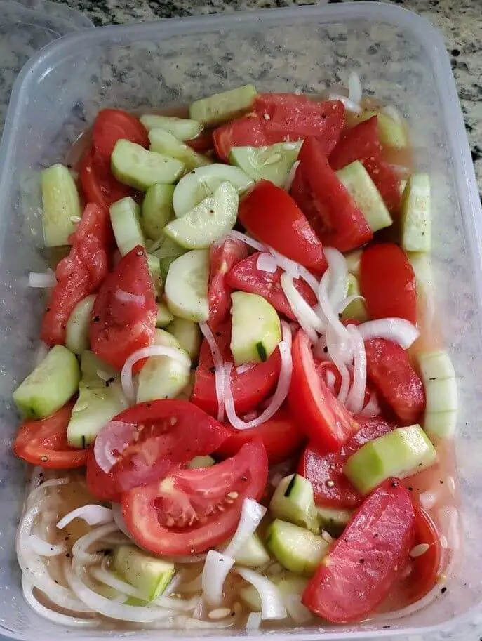Marinated Cucumber, Tomato and Onion Salad