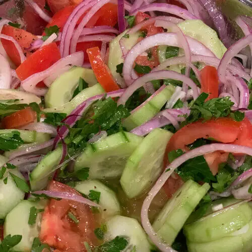 Marinated Cucumber, Tomato and Onion Salad