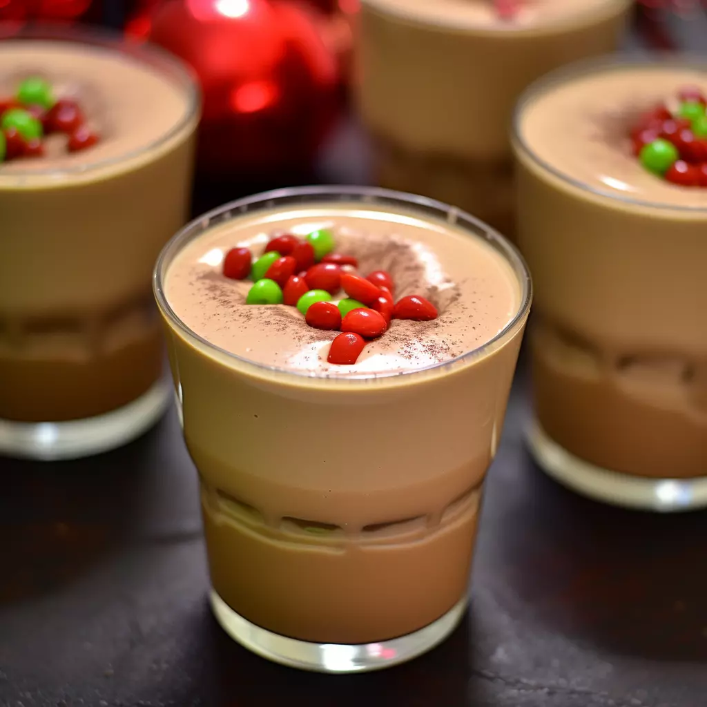 Christmas Kahlua and Baileys Pudding Shots