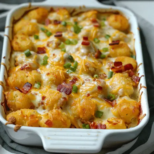 Chicken Bacon Ranch Tater Tot Casserole