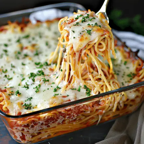 Baked Cream Cheese Spaghetti Casserole