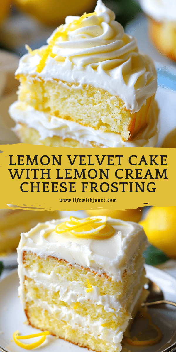 Lemon Velvet Cake with Lemon Cream Cheese Frosting
