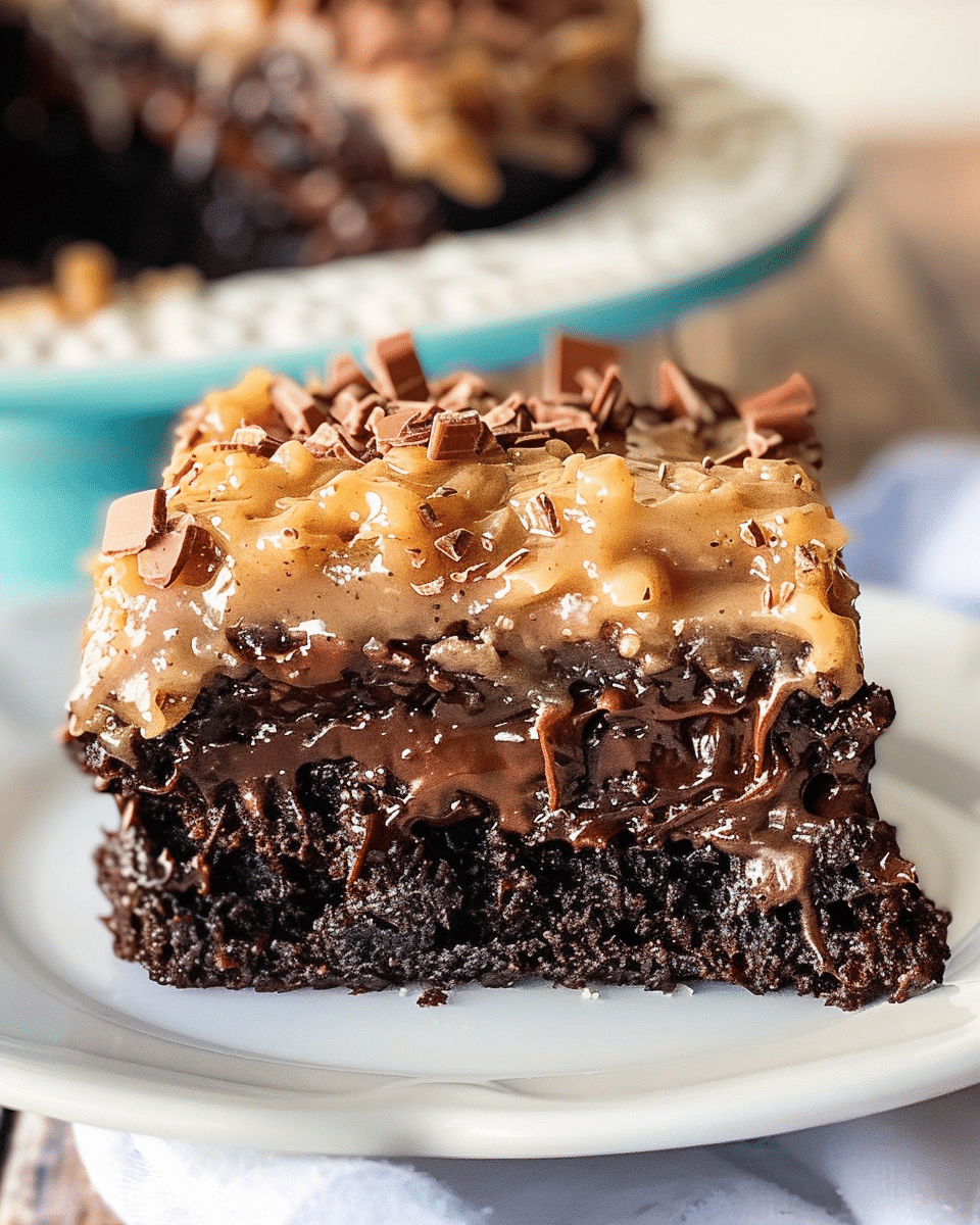 German Chocolate Poke Cake