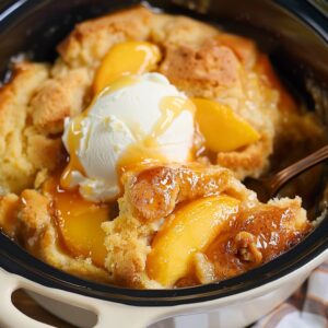 Slow Cooker Peach Cobbler