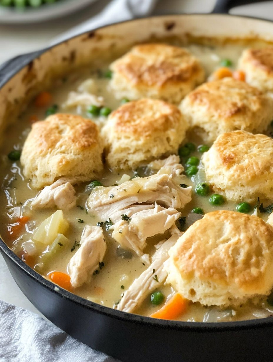 Chicken Pot Pie with Biscuits