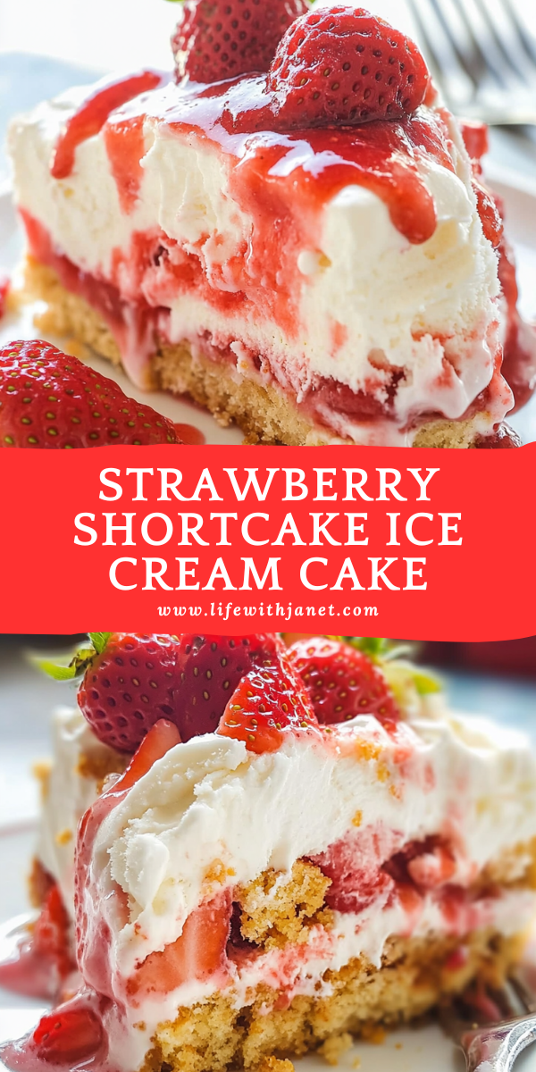Strawberry Shortcake Ice Cream Cake