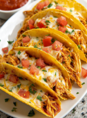 Cheesy Baked Chicken Tacos