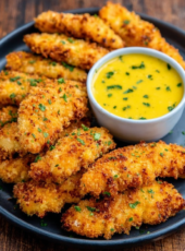 Crispy Chicken Tenders with Creamy Honey Mustard Sauce