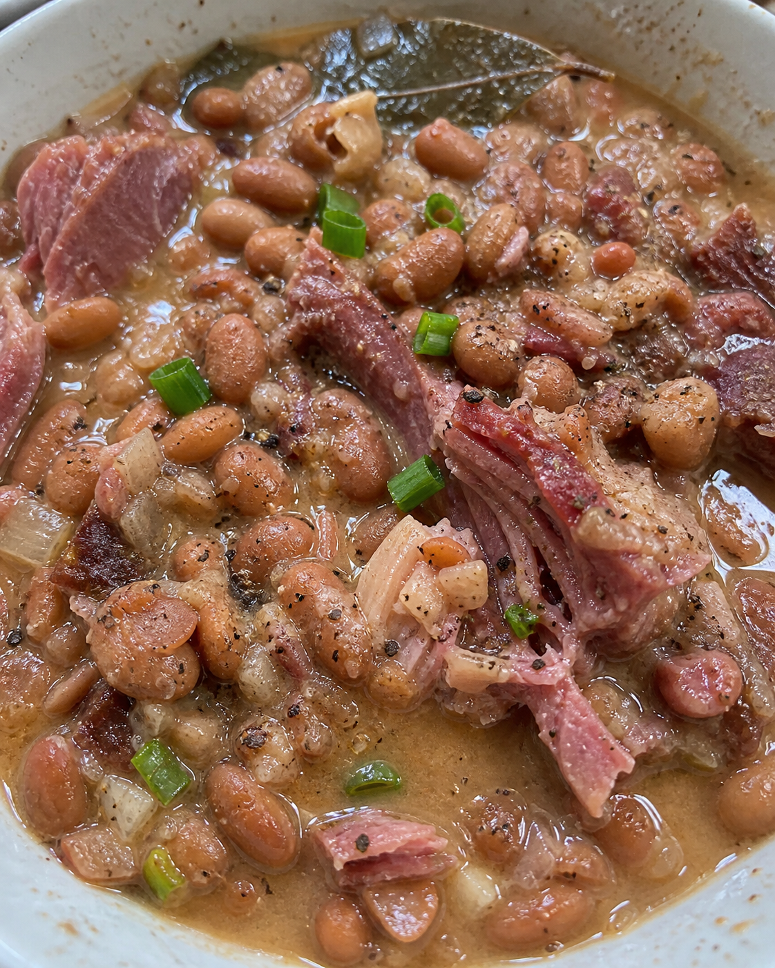 Beans Cooked with Ham Hocks
