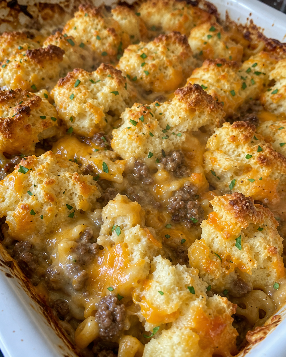 Cheddar Bay Hamburger Casserole