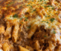 Cheesy Baked Creamy Beef Pasta