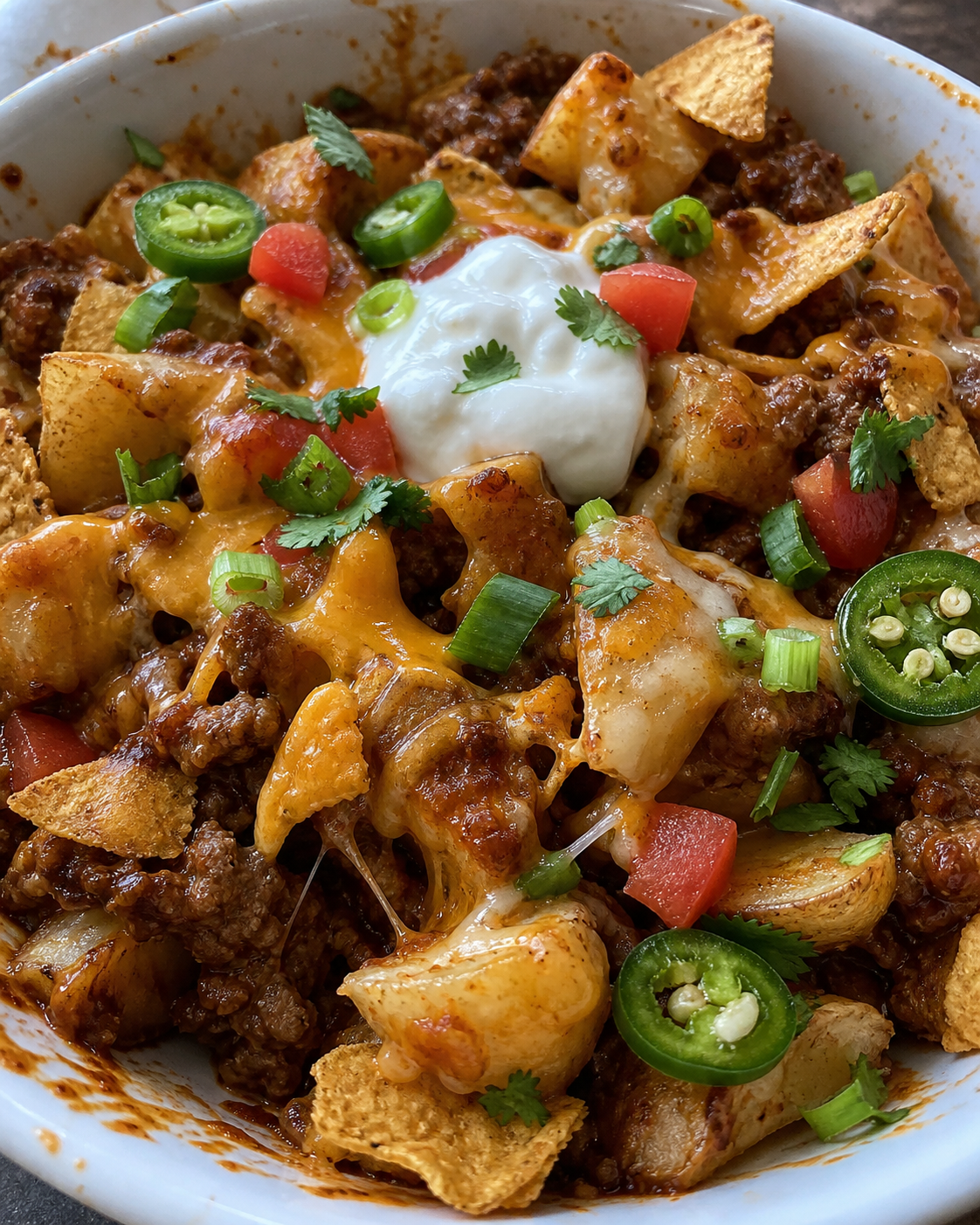 Crockpot Cheesy Taco Potatoes