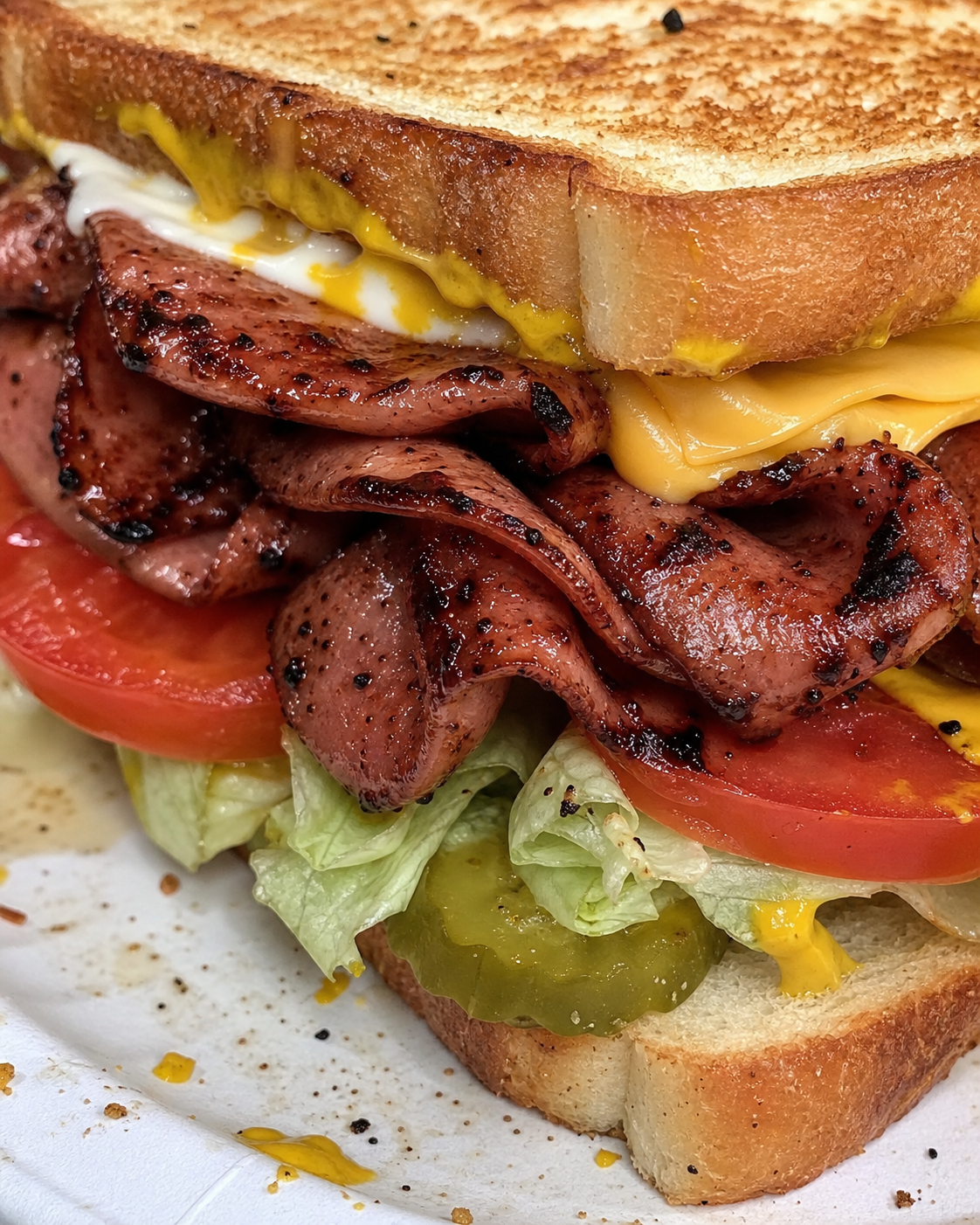 Fried Bologna Sandwiches