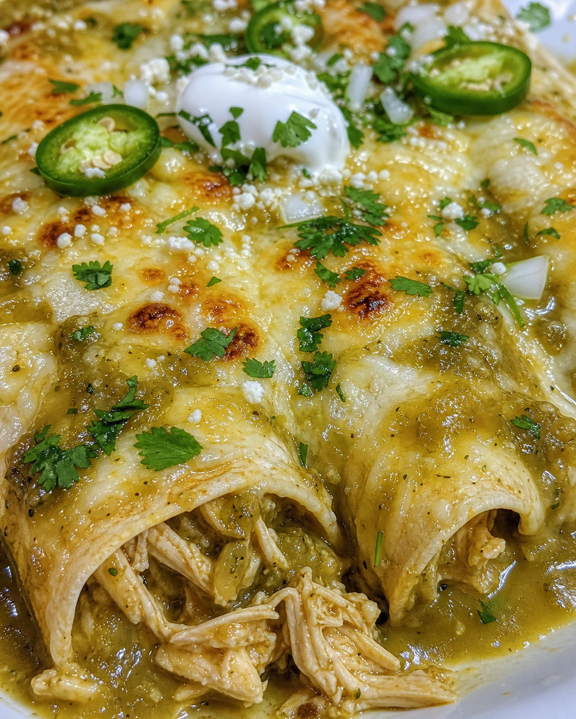 Green Chili Chicken Enchiladas