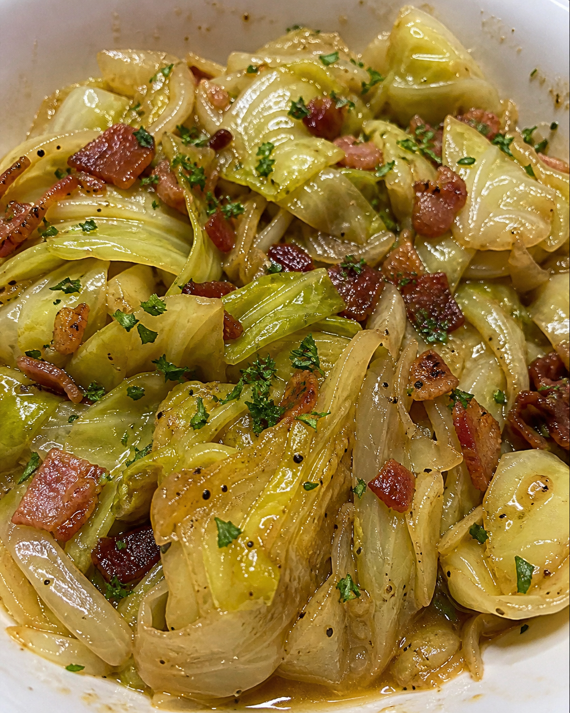 Slow Cooker Braised Cabbage and Bacon