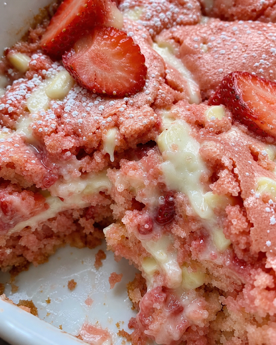 Strawberry Earthquake Cake