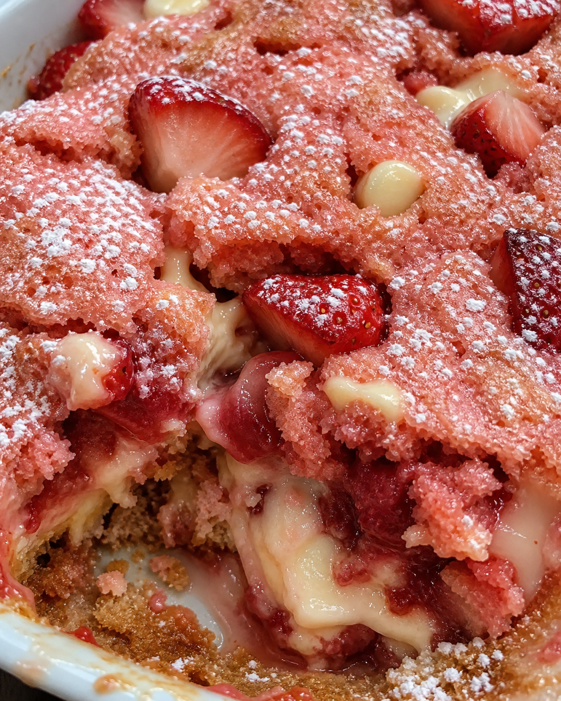 Strawberry Earthquake Cake