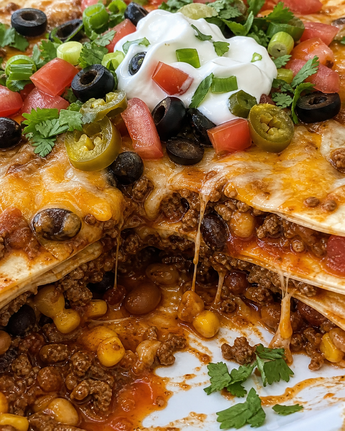 Taco Lasagna Casserole Stack