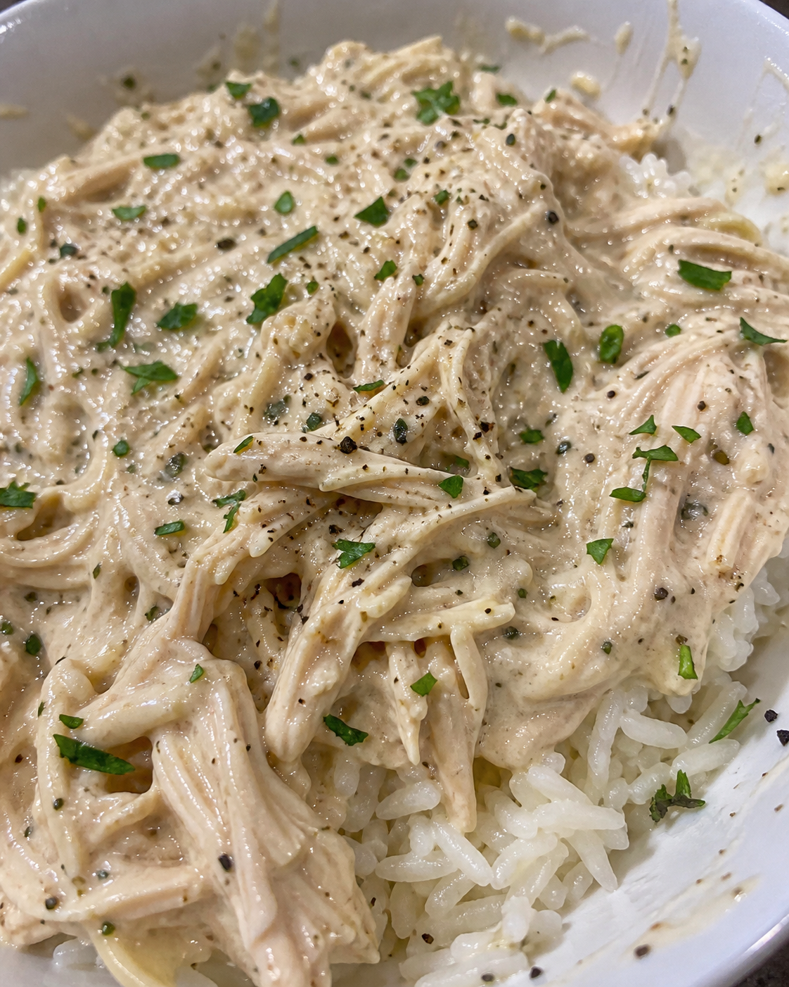 Slow Cooker Creamy Shredded Chicken