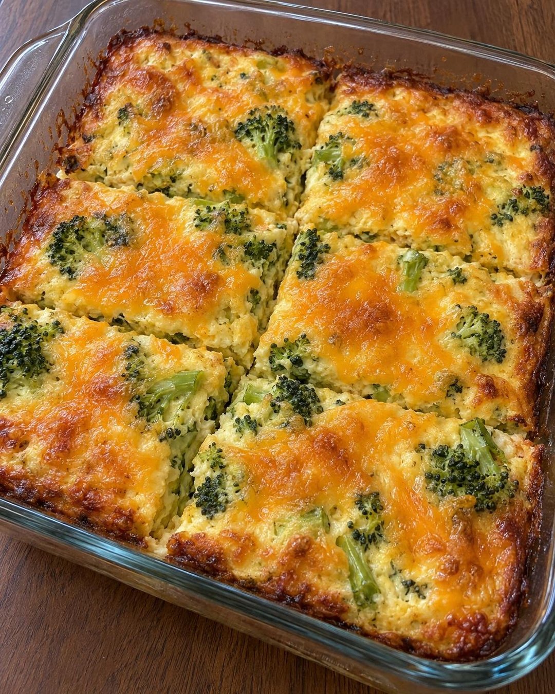 Cheesy Broccoli Egg Casserole in the main serving dish