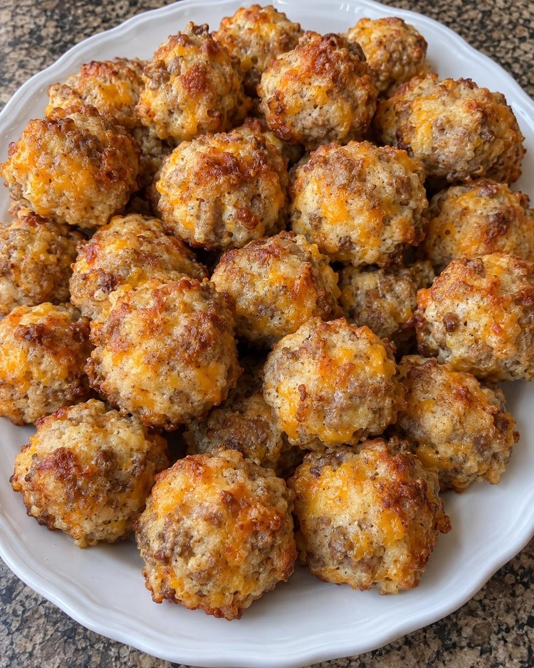 Cream Cheese Sausage Balls in the main serving dish
