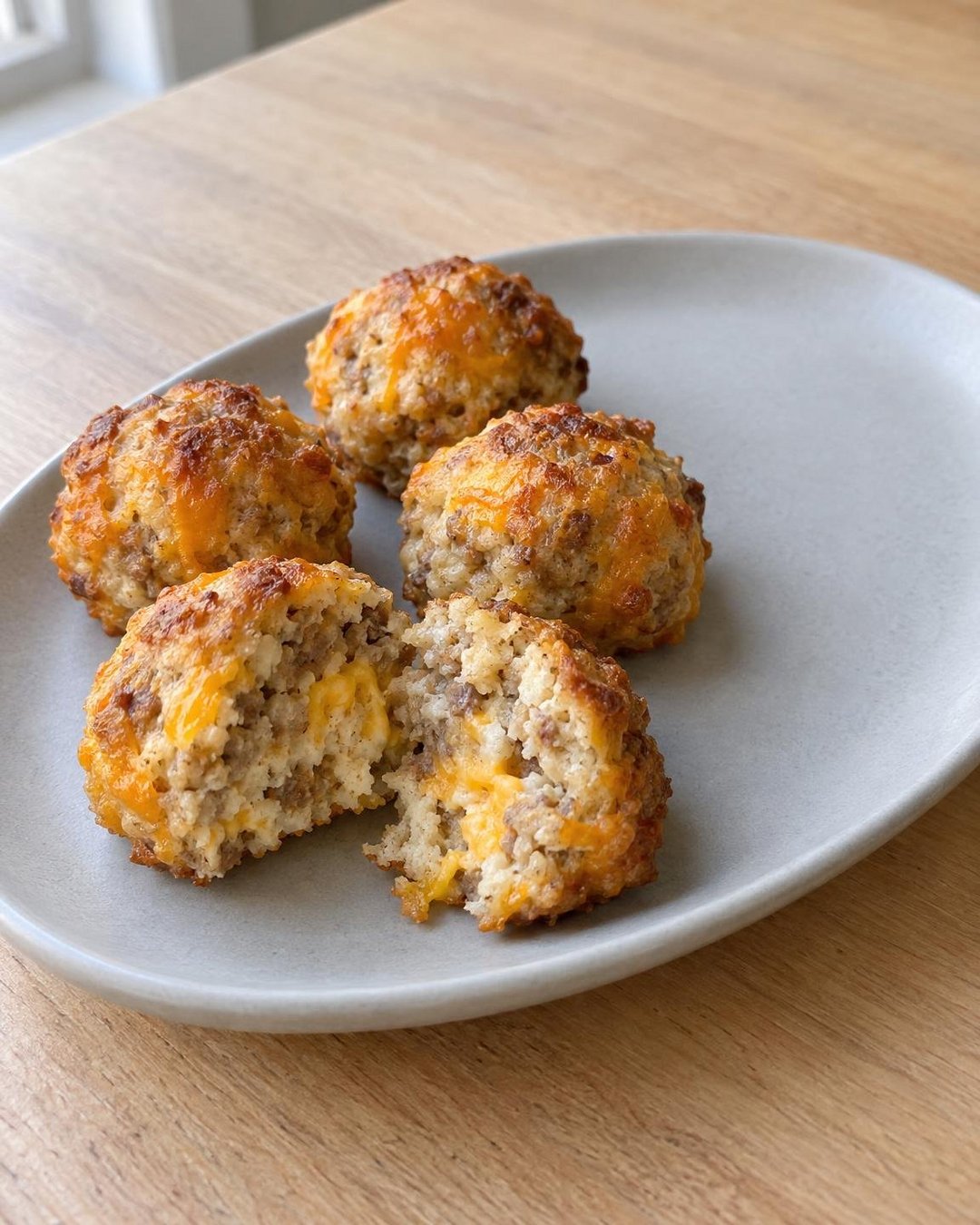 Cream Cheese Sausage Balls, an individual serving
