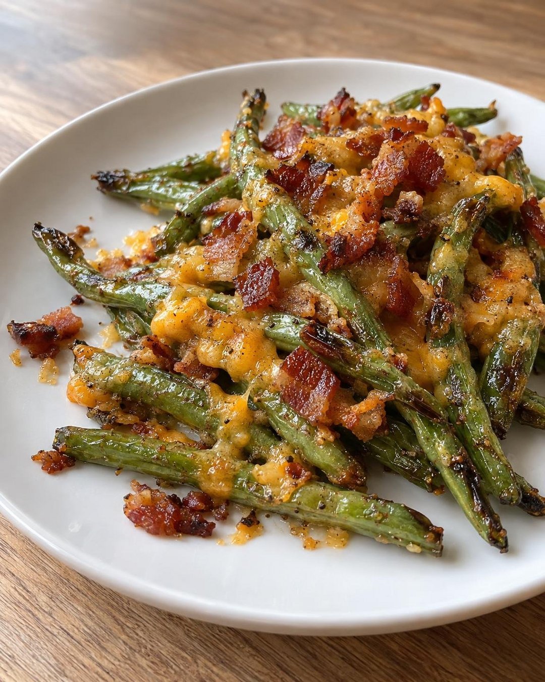 Loaded Green beans, an individual serving